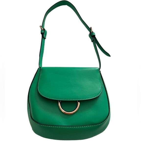 Forever 21 Green PU Solid Shoulder EUC - Picture 1 of 6